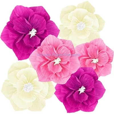 Party Wall decorations peb-seem ntawm Crepe Daim Ntawv Paj